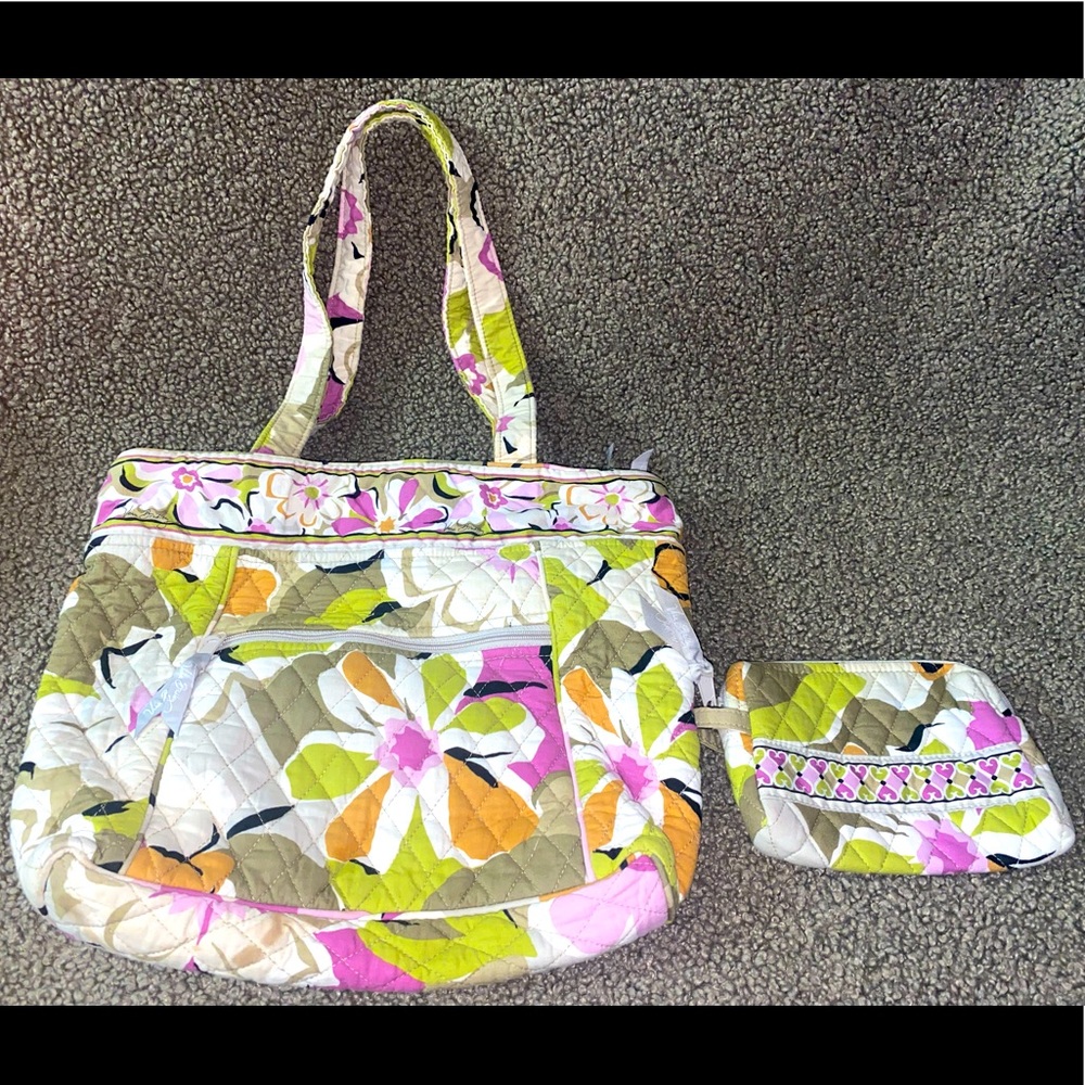 Vera Bradley ~ Little Mandy Handbag ~ 'Portobello Road' 2012 with/ Cosmetic Bag
